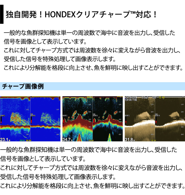 独自開発!HONDEXクリアチャープ対応