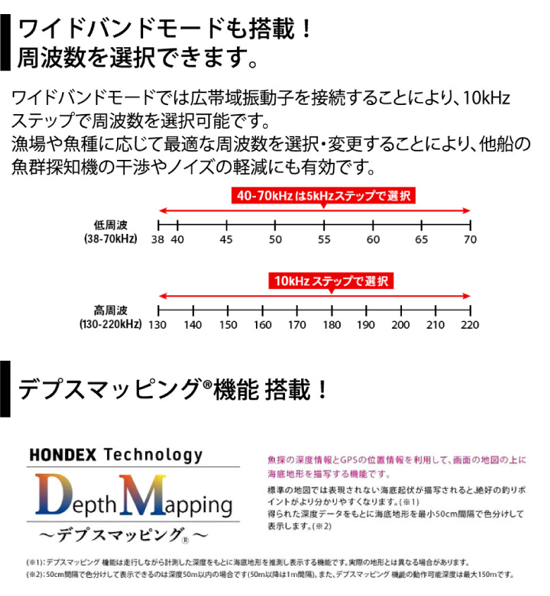 ワイドバンドモードも搭載!・デプスマッピング機能搭載!