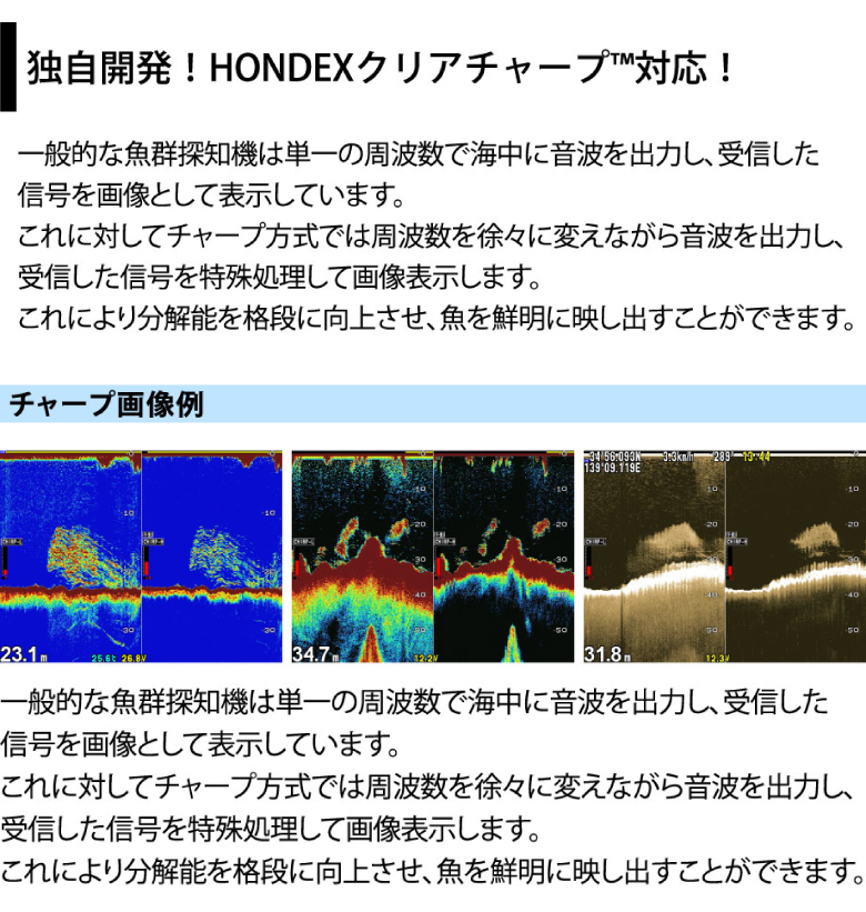 独自開発!HONDEXクリアチャープ対応