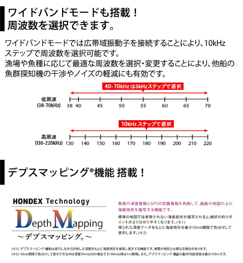 ワイドバンドモードも搭載!・デプスマッピング機能搭載!