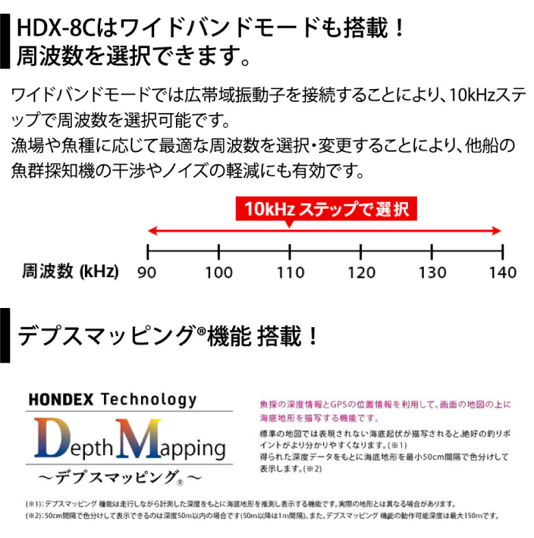 ワイドバンドモードも搭載!・デプスマッピング機能搭載!