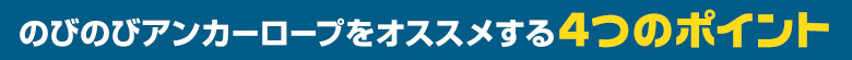 のびのびアンカーロープをオススメする4つのポイント