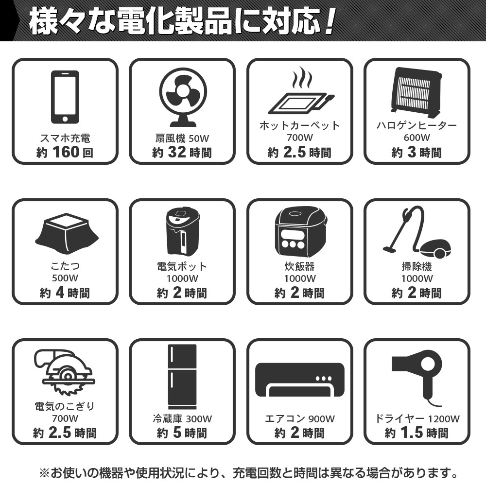 様々な電化製品に対応
