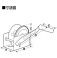 サイズ(寸法mm)：A=90,B=125,C=130,D=190,E=110