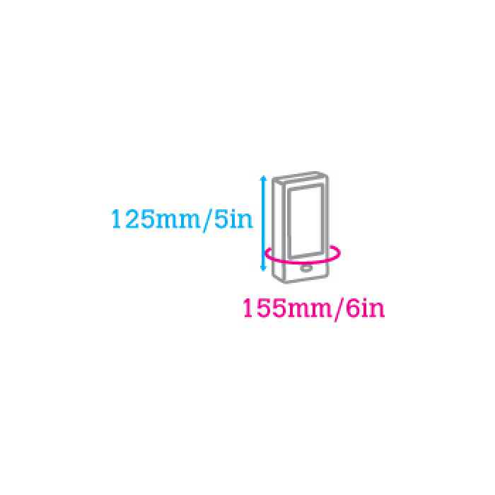 収納できる携帯電話のサイズです。
